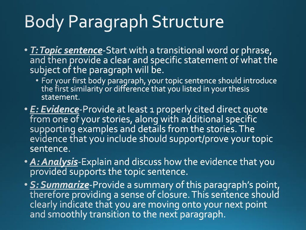 How to Write a Strong Body Paragraph - ppt download