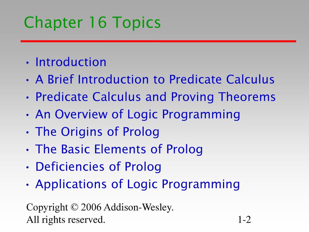Chapter 16 Topics Introduction