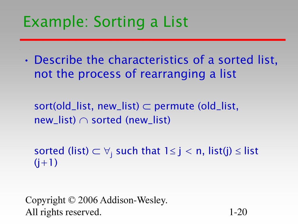 Example: Sorting a List