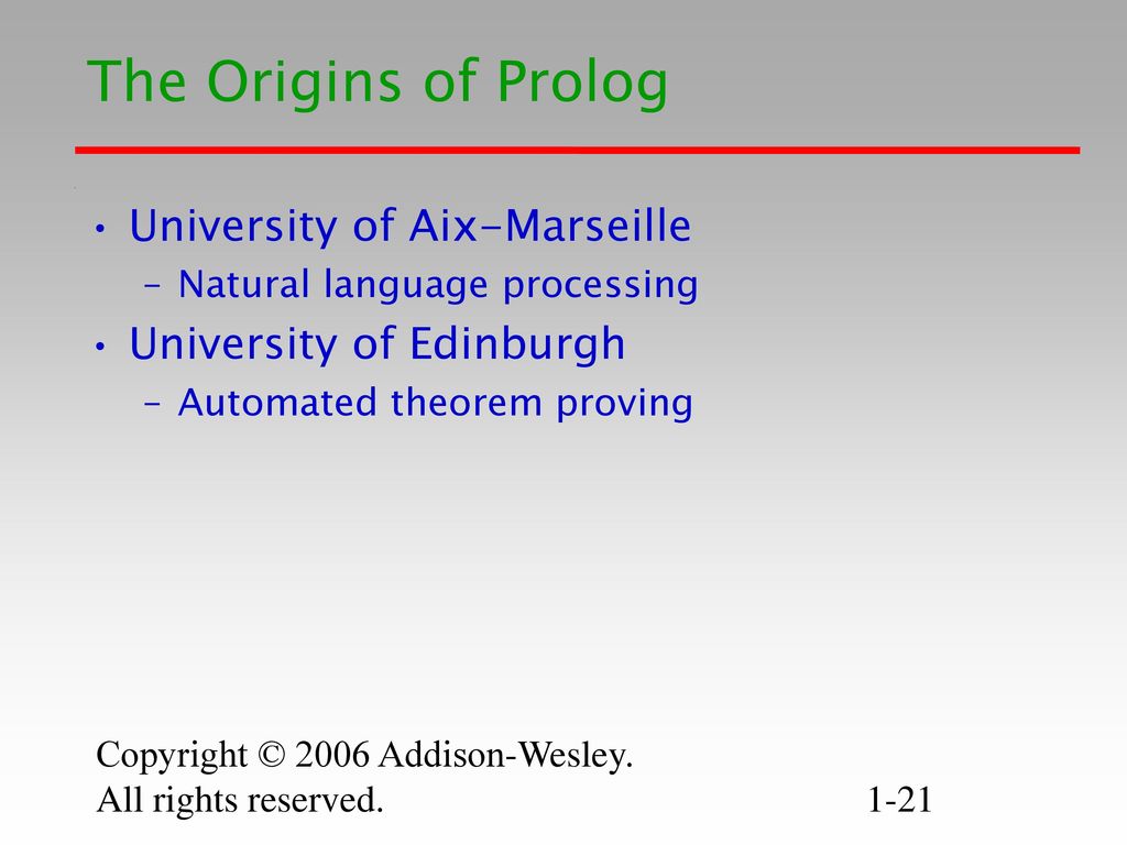The Origins of Prolog University of Aix-Marseille