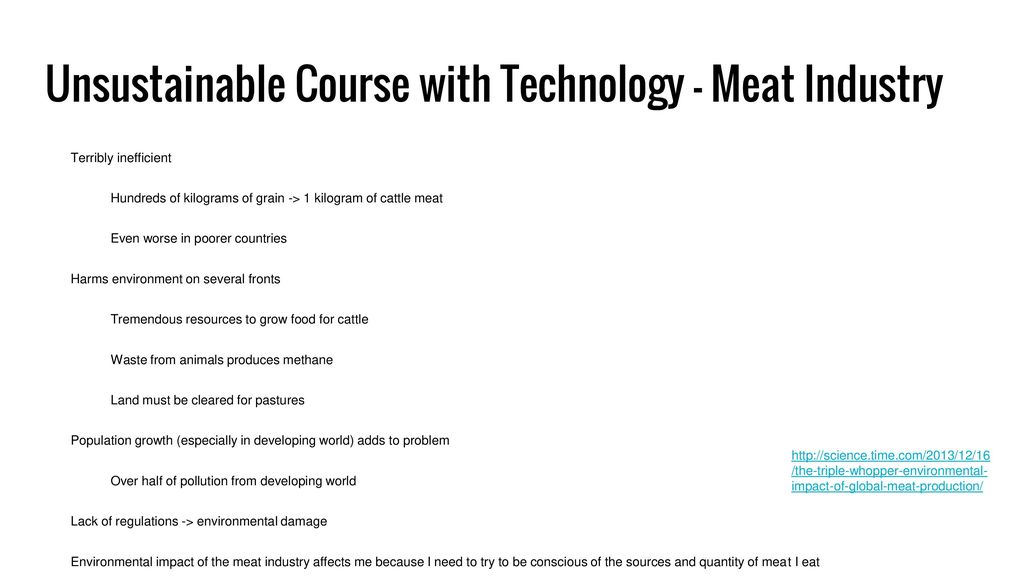 Unsustainable Course with Technology - Meat Industry