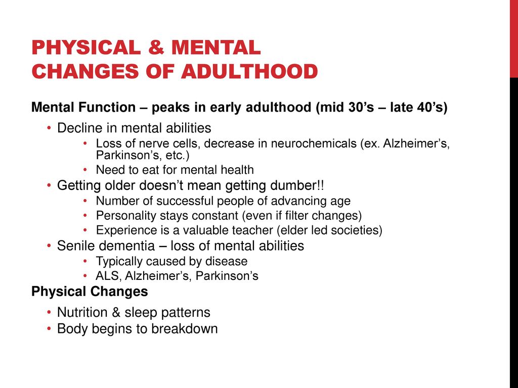 psychological changes in late adulthood