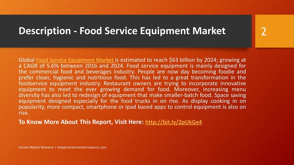 Description - Food Service Equipment Market