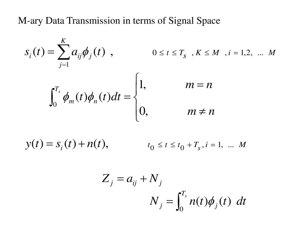 M-ary Data Transmission in terms of Signal Space