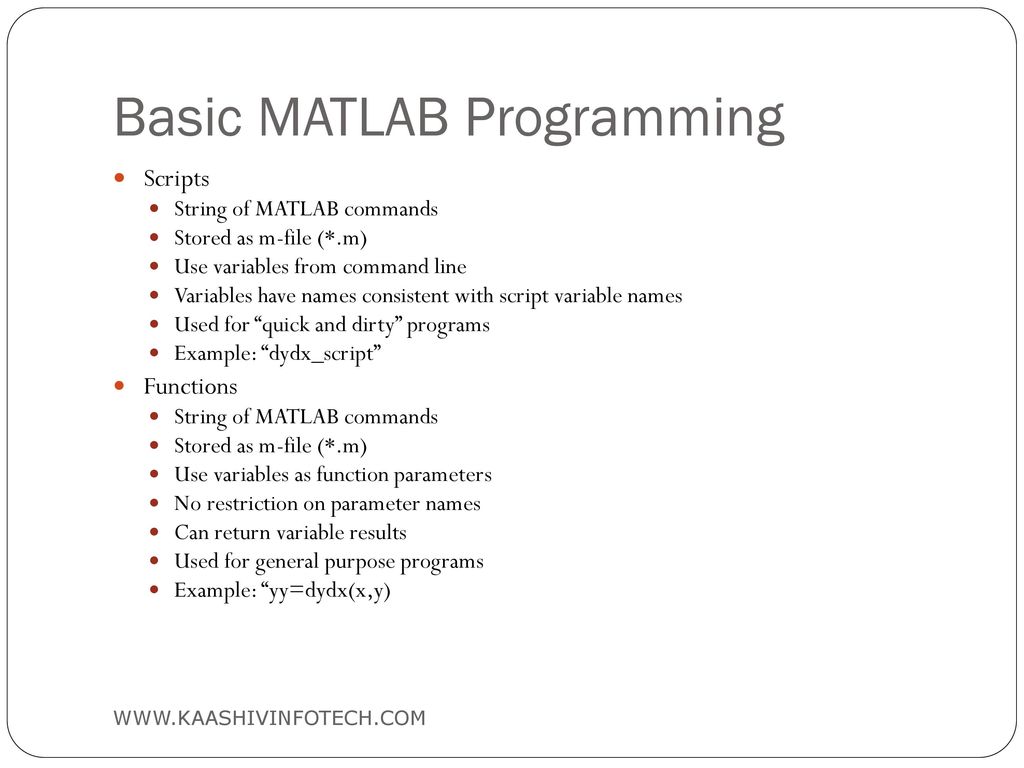 Basic MATLAB Programming