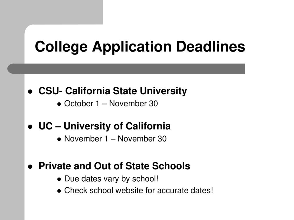 California State University Application Deadline Fall 2025