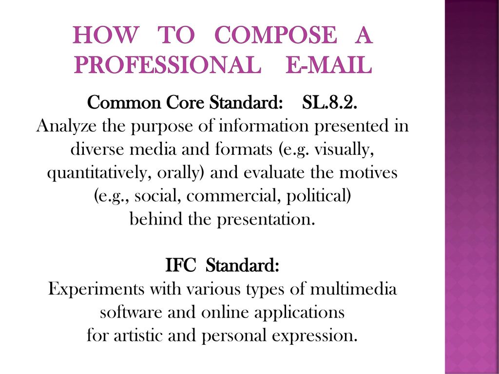 How To Compose a Professional