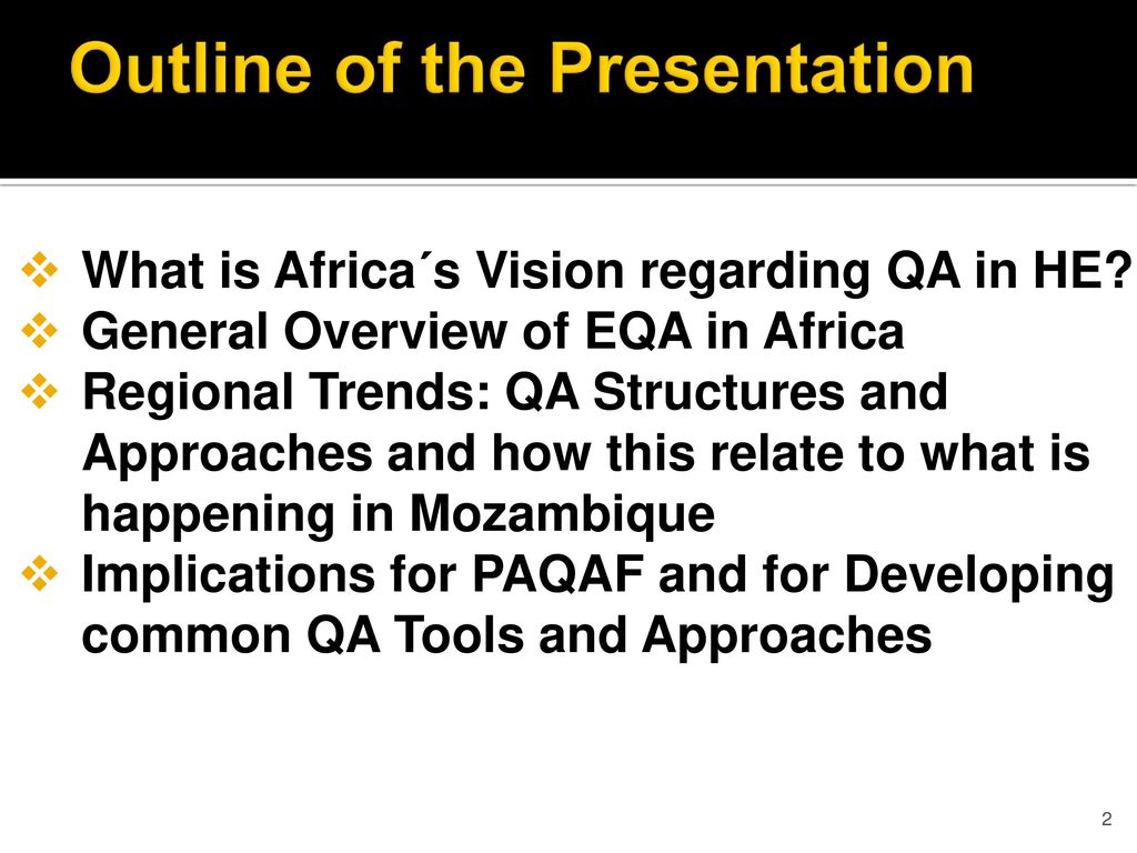 Outline of the Presentation
