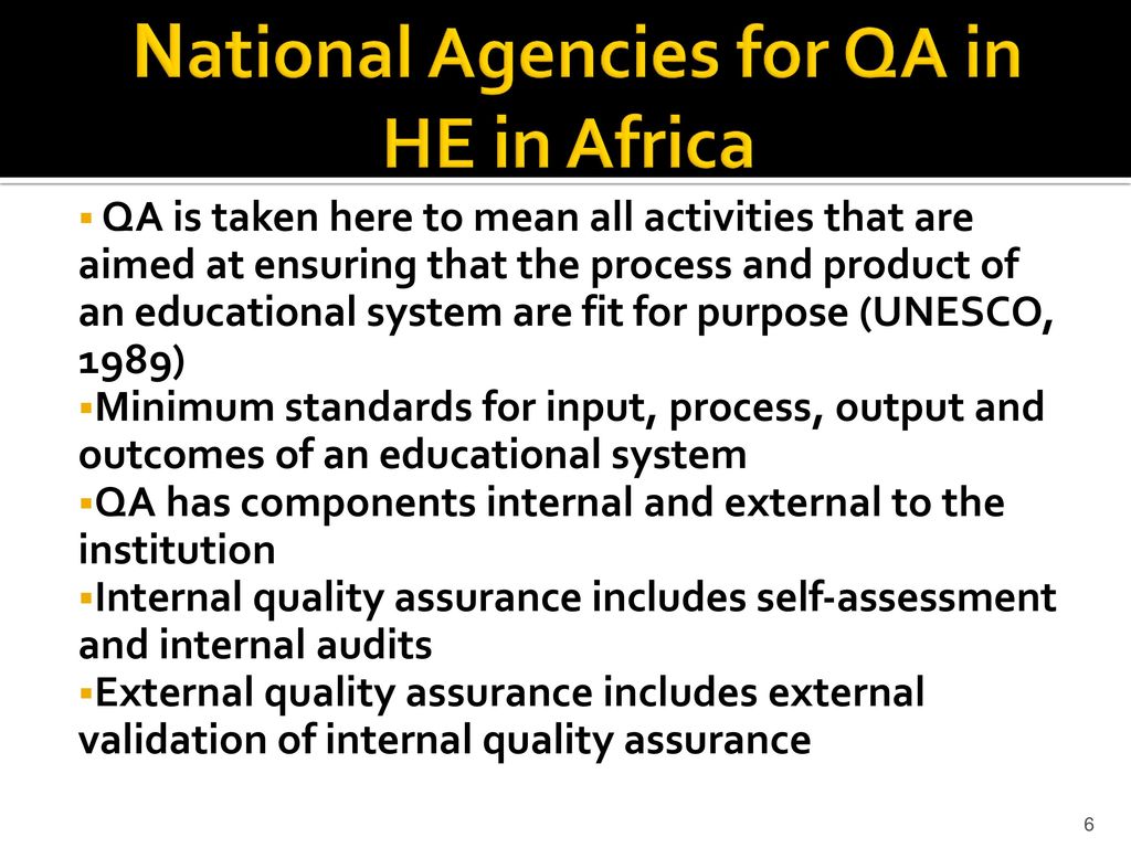 National Agencies for QA in HE in Africa