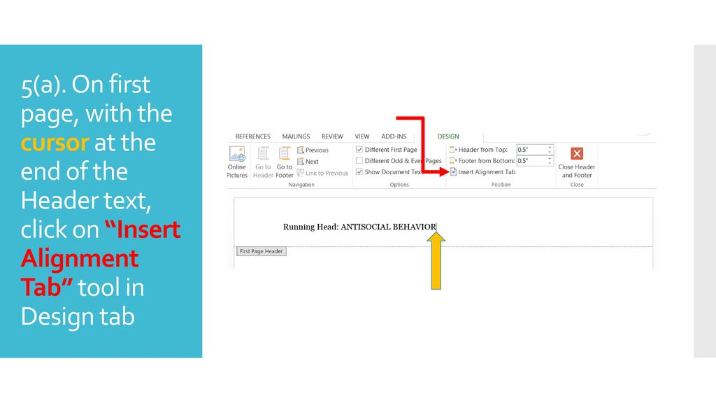 Using Microsoft Word to Create APA Style Headers & Page Numbers - ppt ...