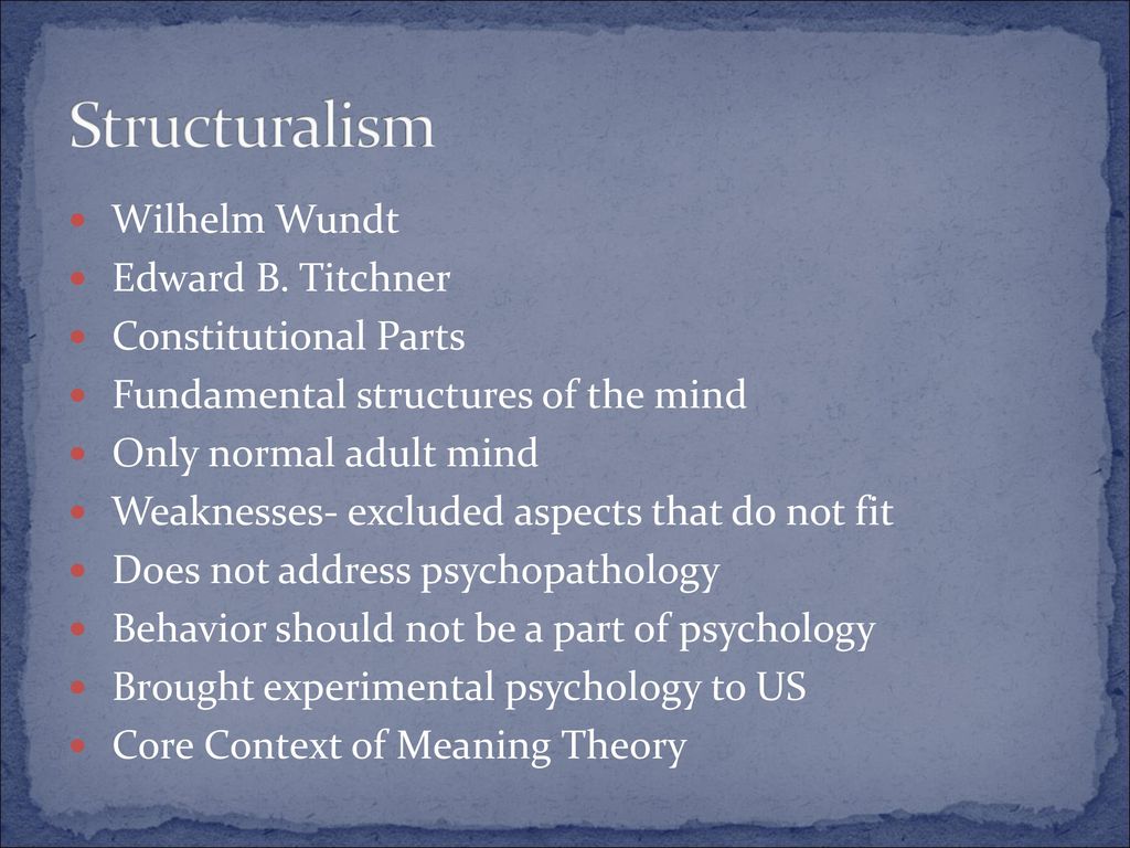 wilhelm wundt theory of structuralism