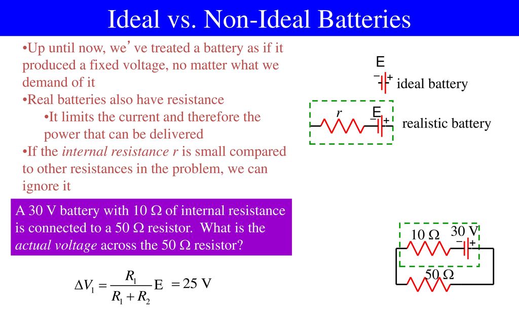 Ideal vs. Non-Ideal Batteries