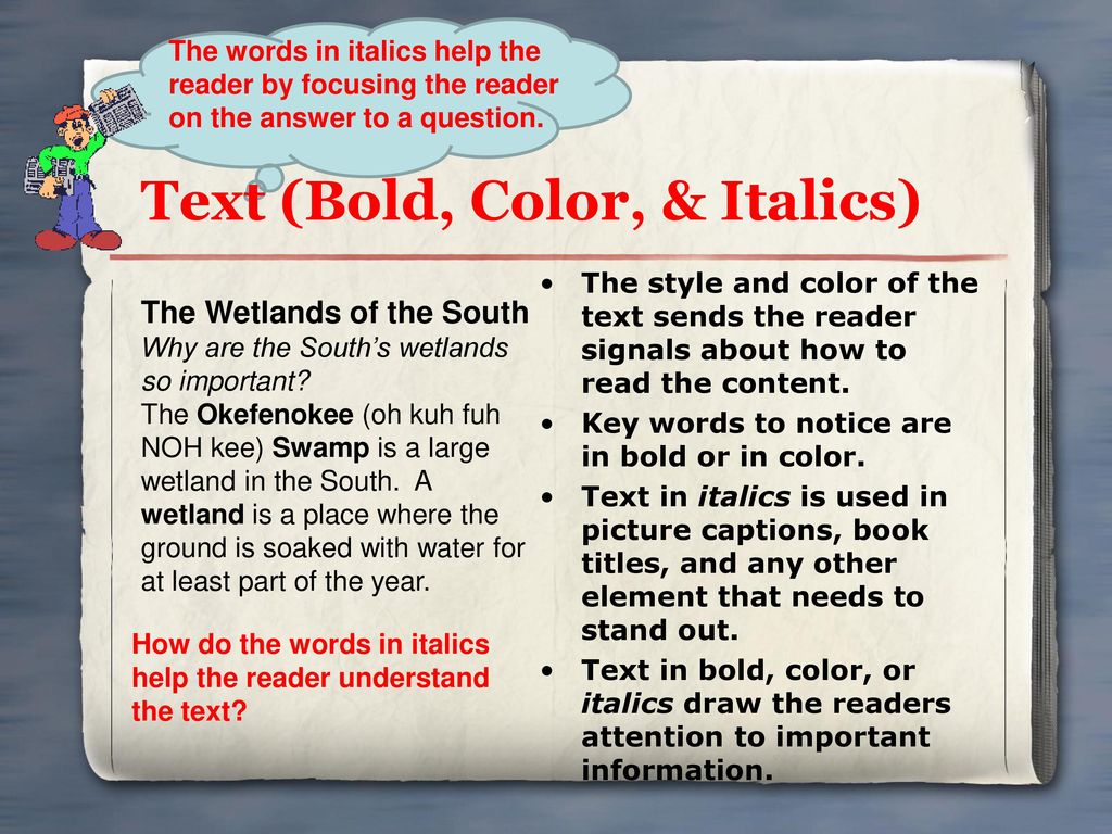 Text (Bold, Color, & Italics)