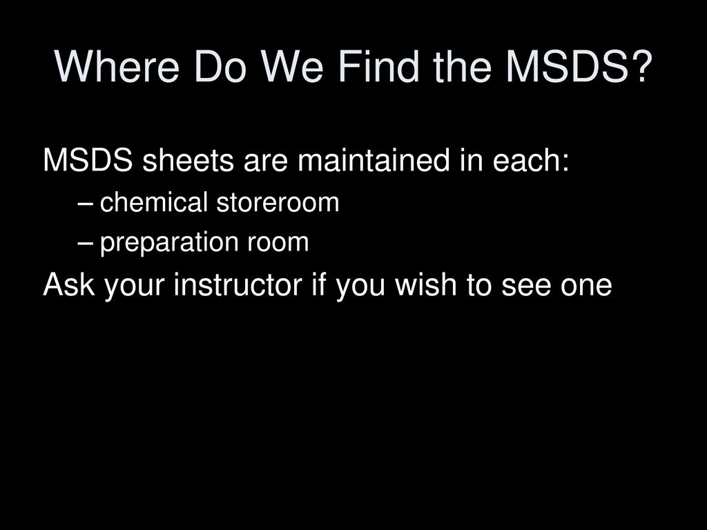 Where Do We Find the MSDS