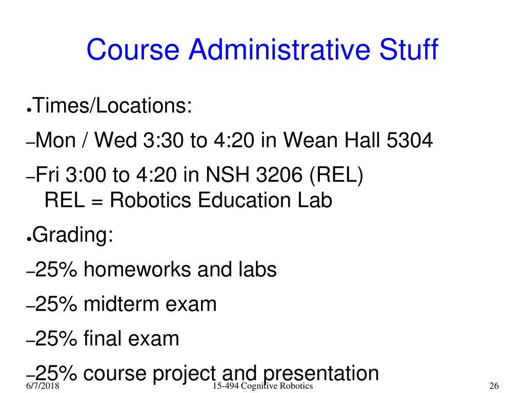 Course Administrative Stuff