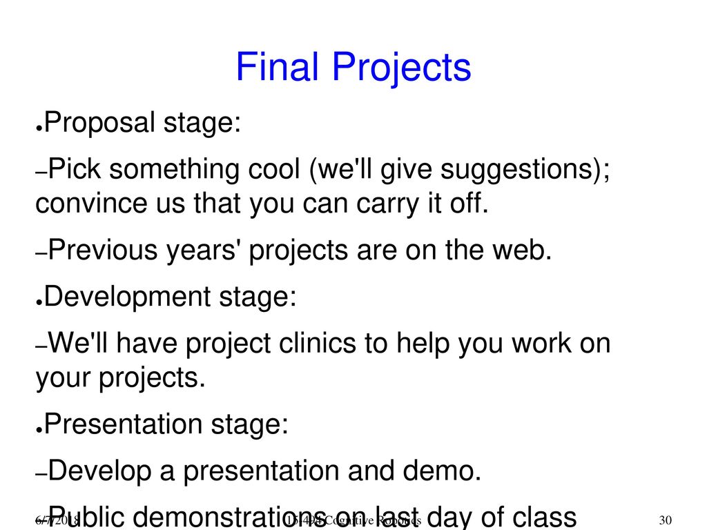 Final Projects Proposal stage: