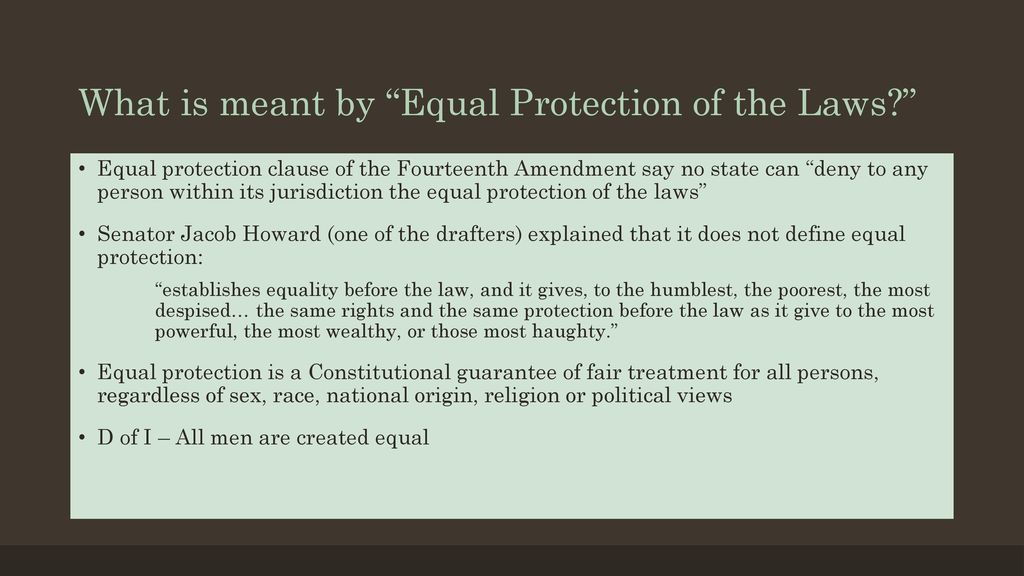 Equal Protection Clause - download