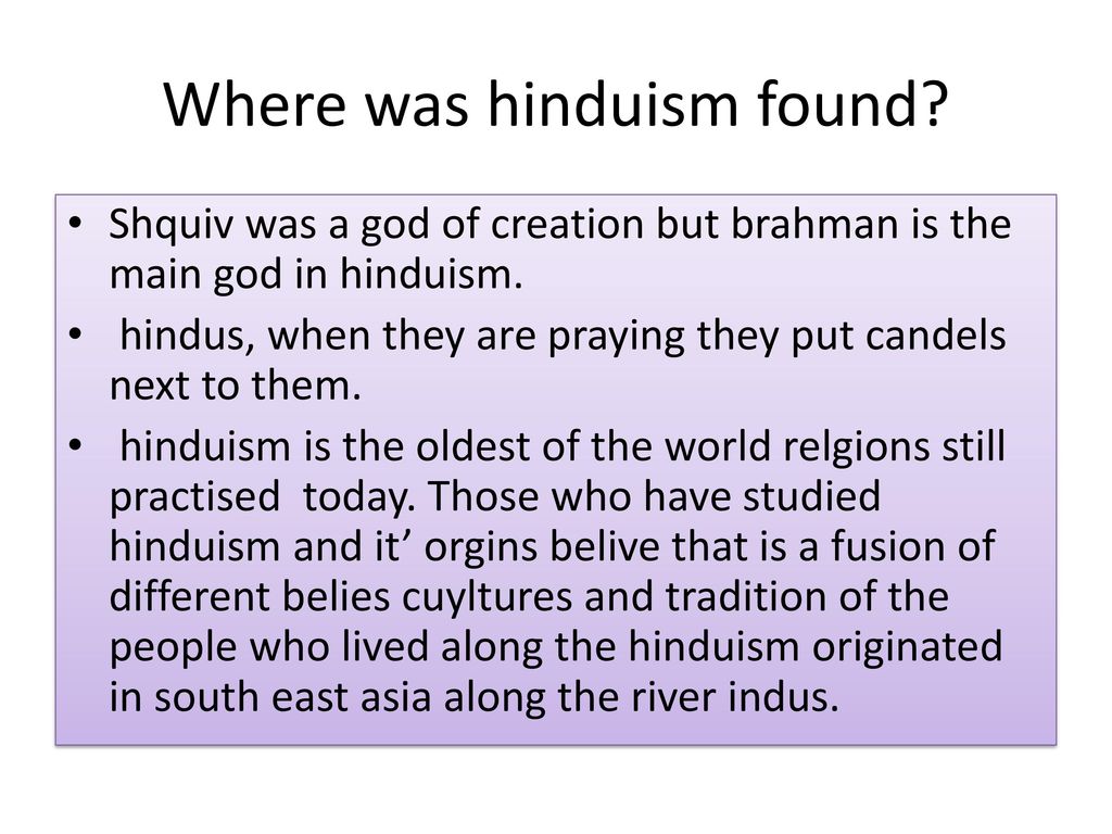 Where was hinduism found
