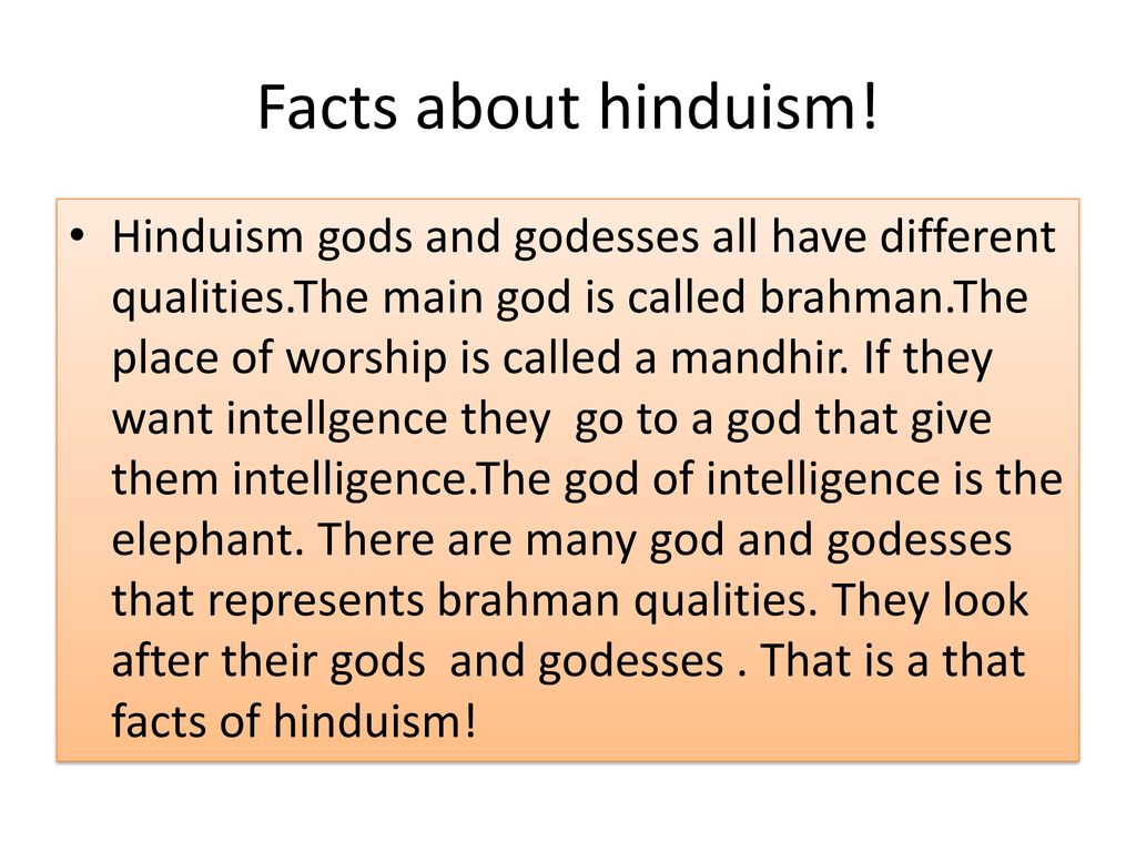 Facts about hinduism!