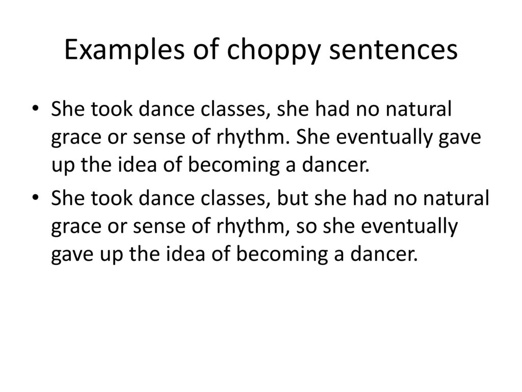short choppy sentences in literature