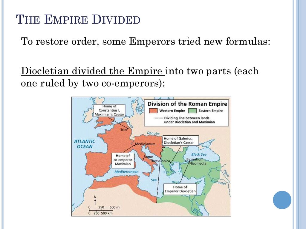 The Empire Divided To restore order, some Emperors tried new formulas: