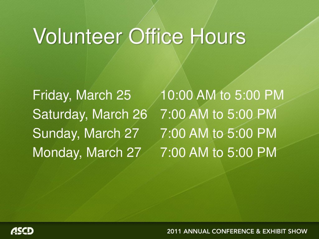 Volunteer Office Hours