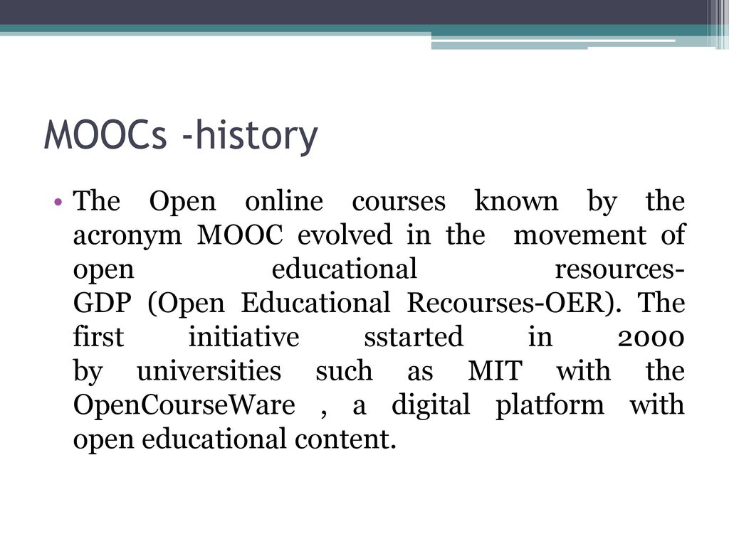 MOOCs -history