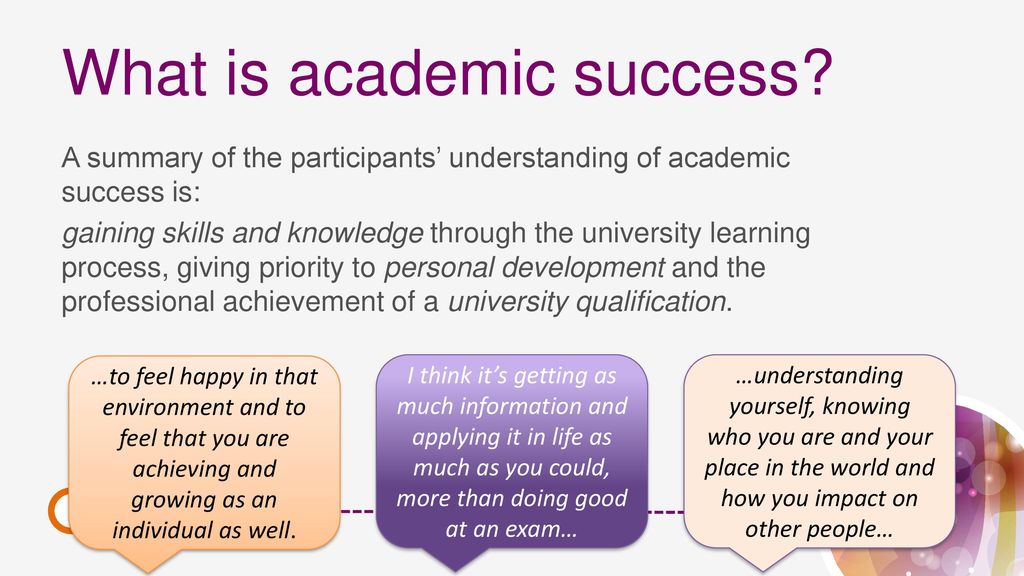 Factors facilitating academic success: a student perspective - ppt