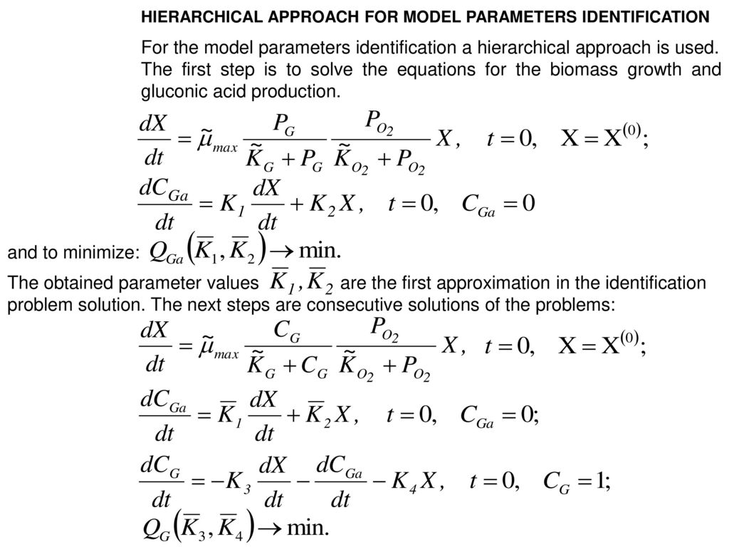 HIERARCHICAL APPROACH FOR MODEL PARAMETERS IDENTIFICATION