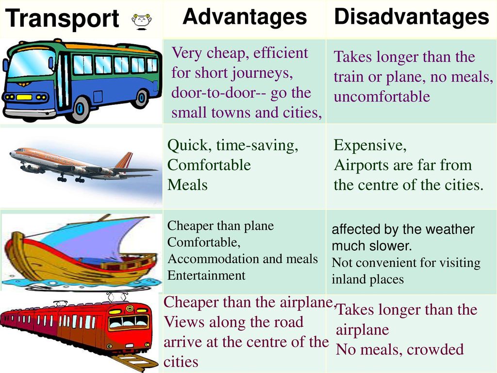 Transport Advantages Disadvantages