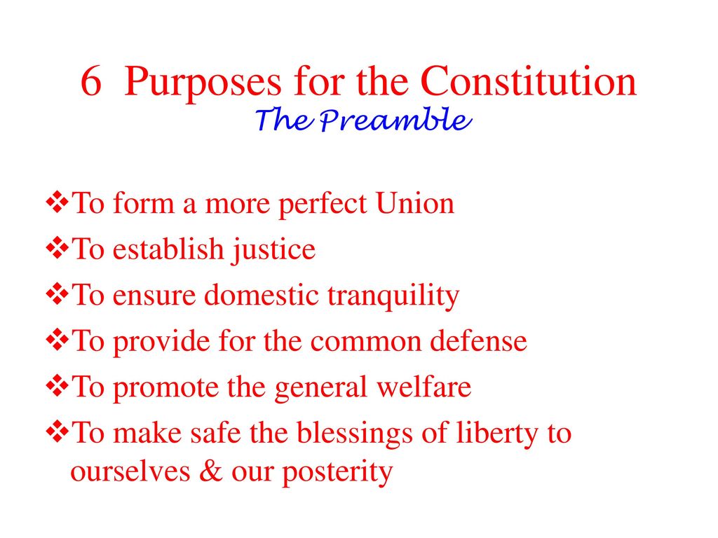 What Is the Purpose of the Preamble? - Constitution of the United States