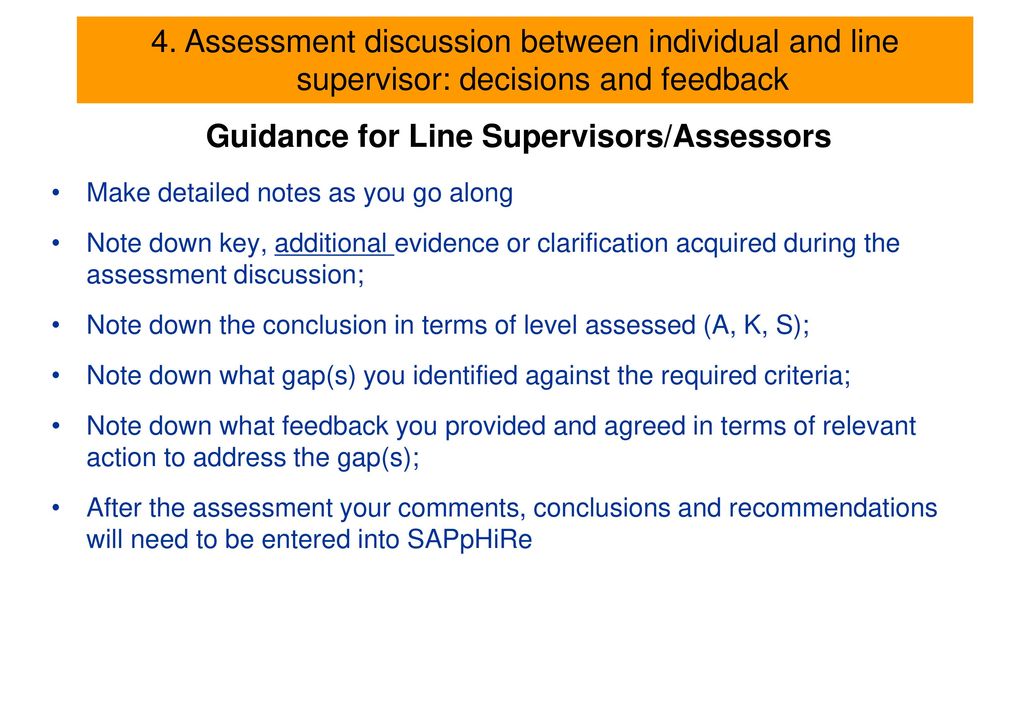 Guidance for Line Supervisors/Assessors
