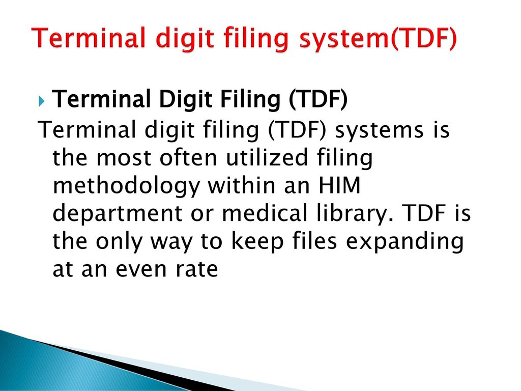 what is terminal digit filing system