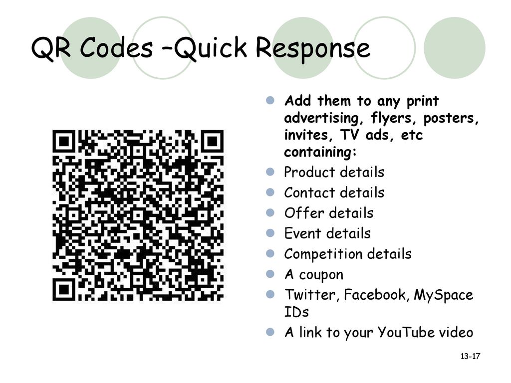 QR Codes –Quick Response