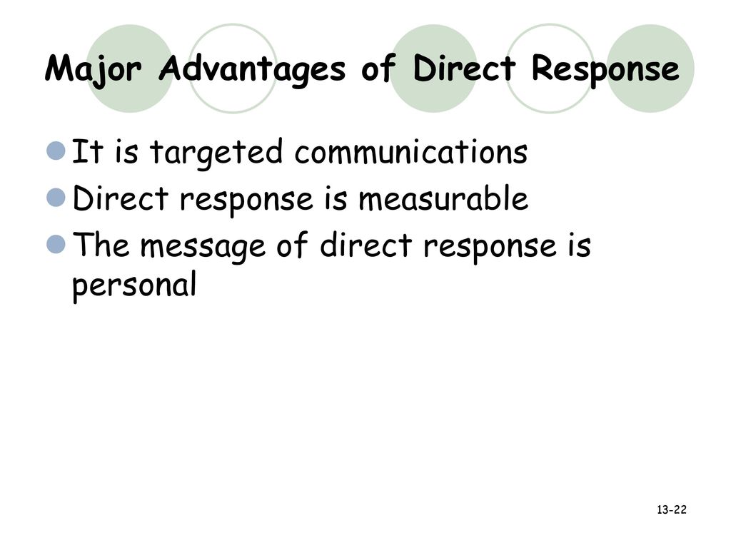 Major Advantages of Direct Response