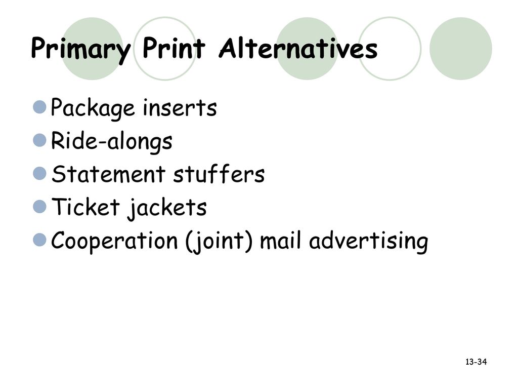 Primary Print Alternatives