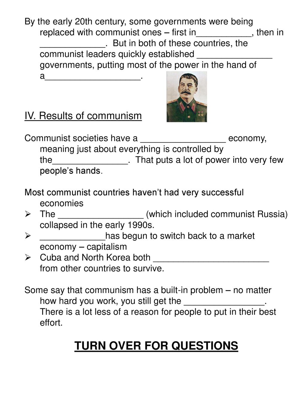 Capitalism Vs Communism Brainpop Communism” Video Worksheet Ppt