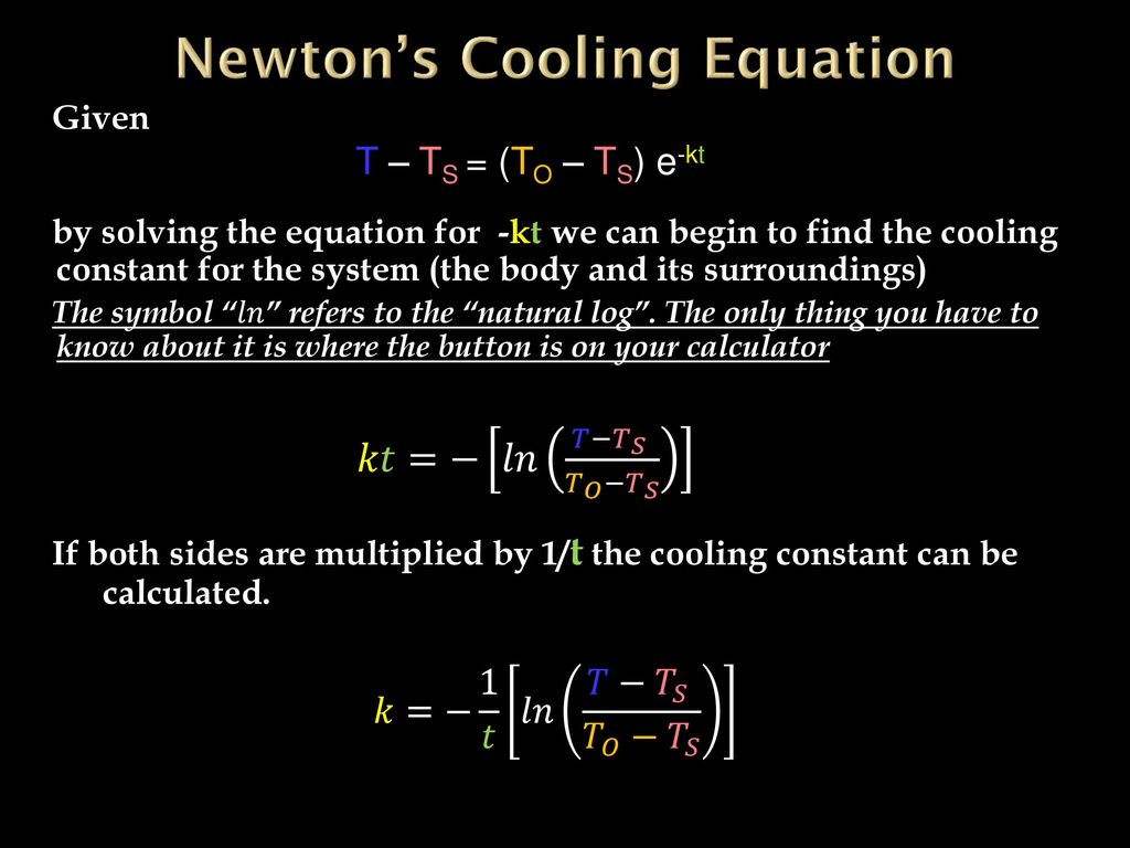 Newton's Law of Cooling - ppt download