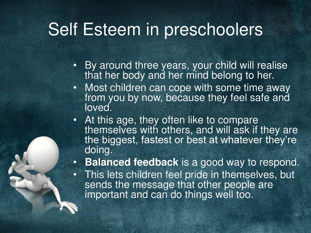 research on self esteem suggests that preschoolers