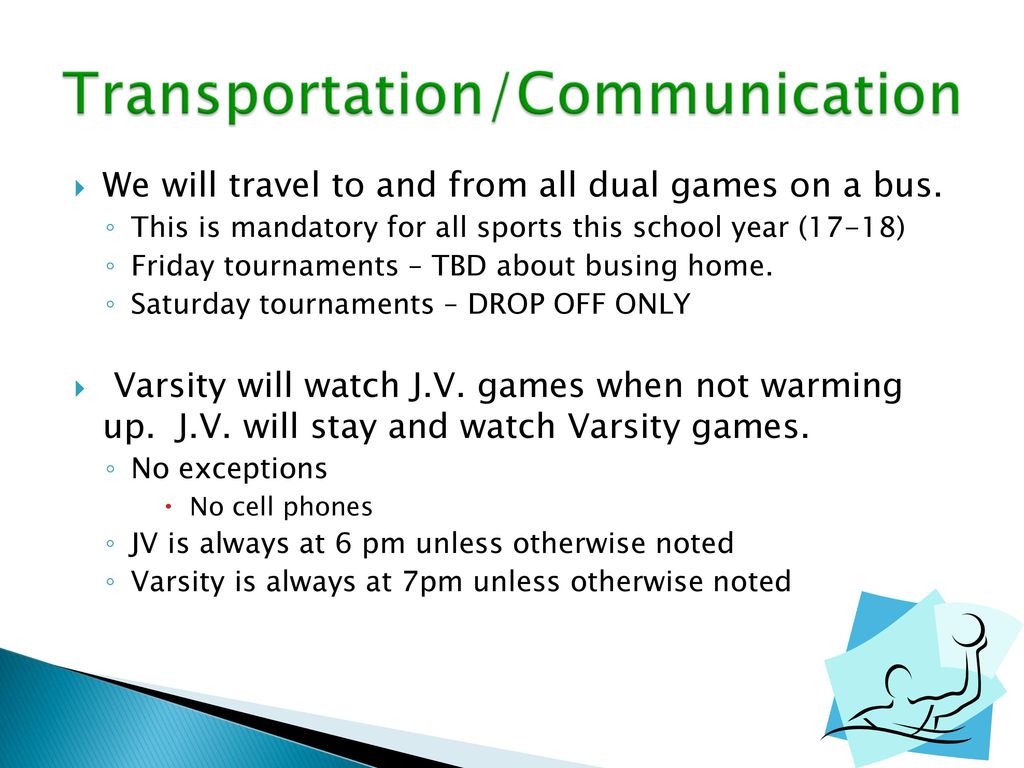 We will travel to and from all dual games on a bus.