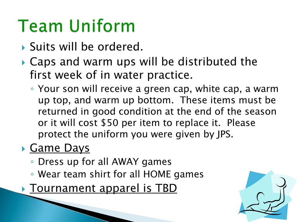 Tournament apparel is TBD