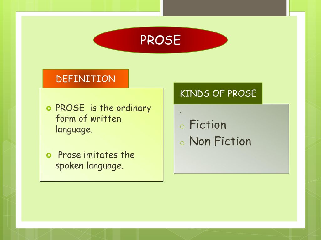types of non prose forms