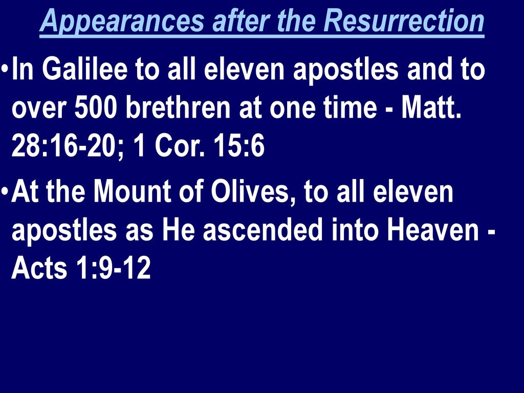 Appearances after the Resurrection