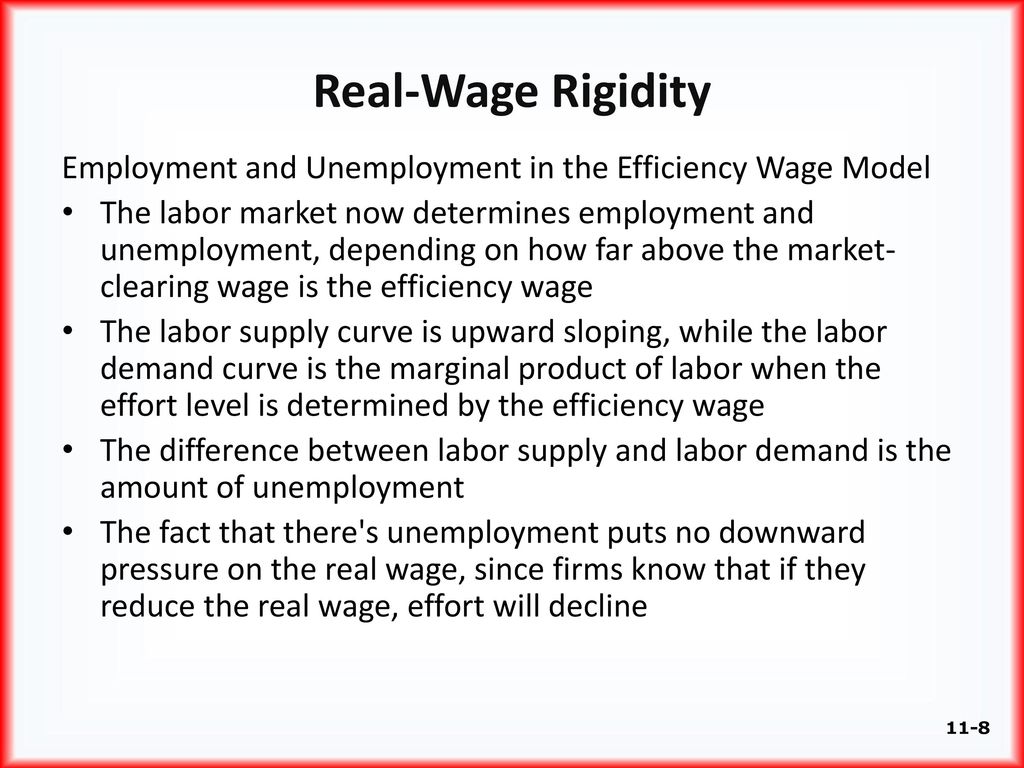 Real-Wage Rigidity Employment and Unemployment in the Efficiency Wage Model.