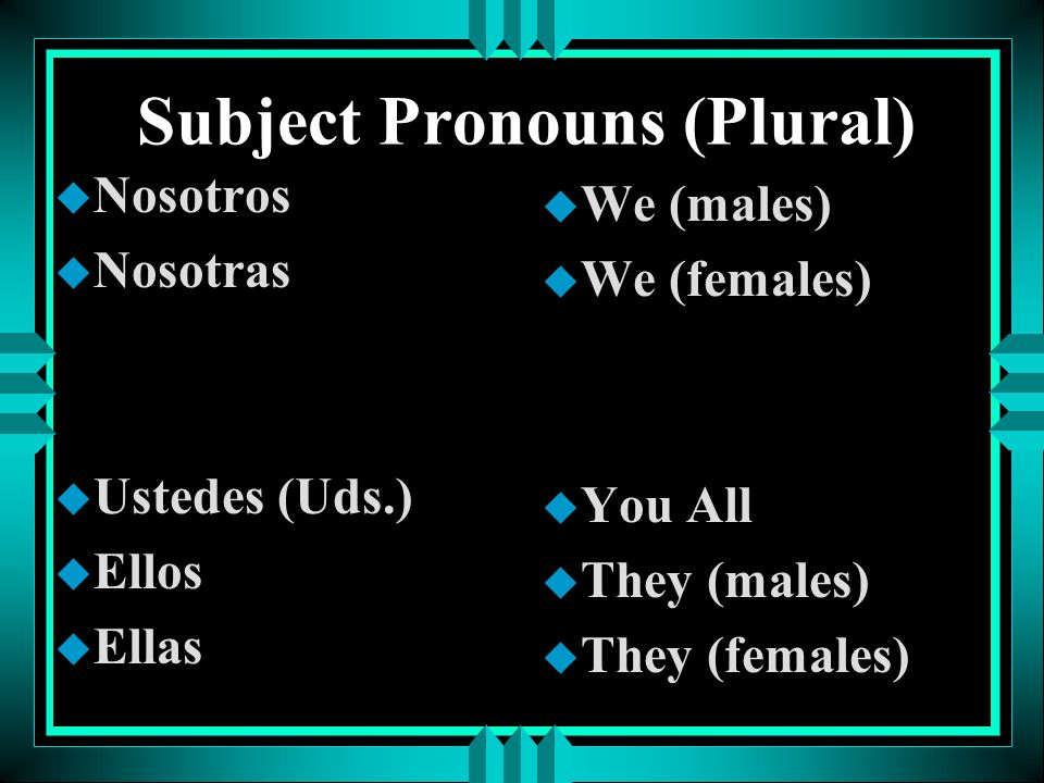 Subject Pronouns (Plural)