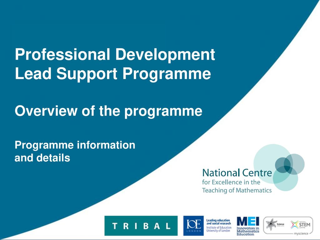 Professional Development Lead Support Programme Workshop Version 2 ...