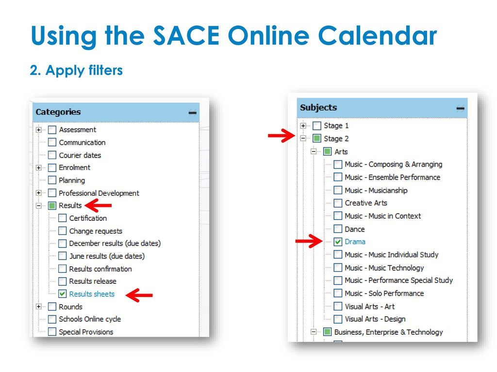 Using the SACE Online Calendar to Manage Assessment Due Dates and Deadlines with School Staff
