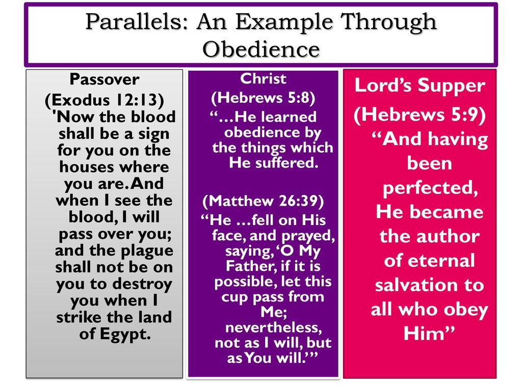Parallels: An Example Through Obedience