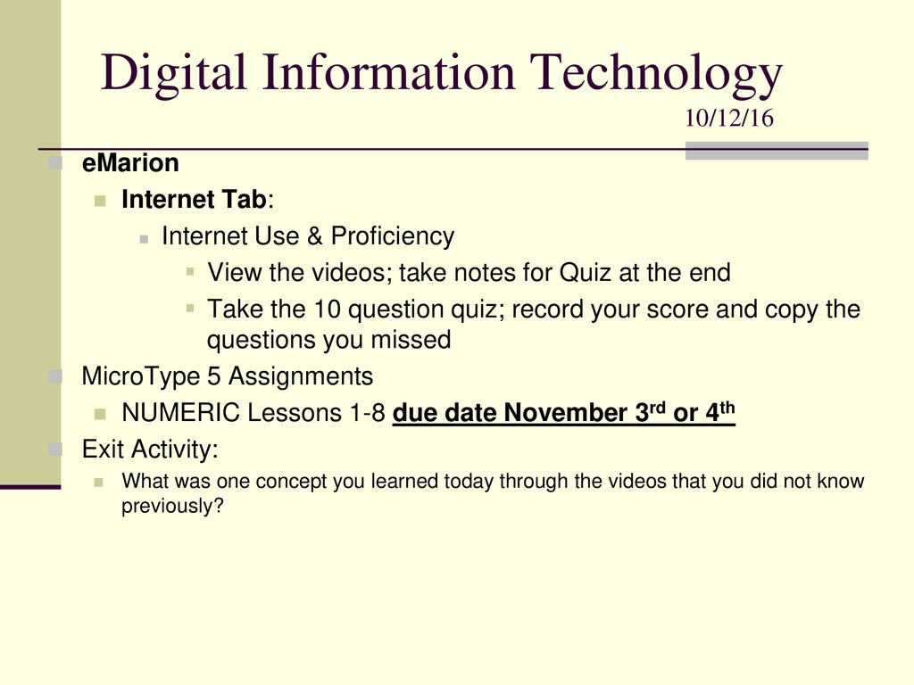 Digital Information Technology 10/12/16