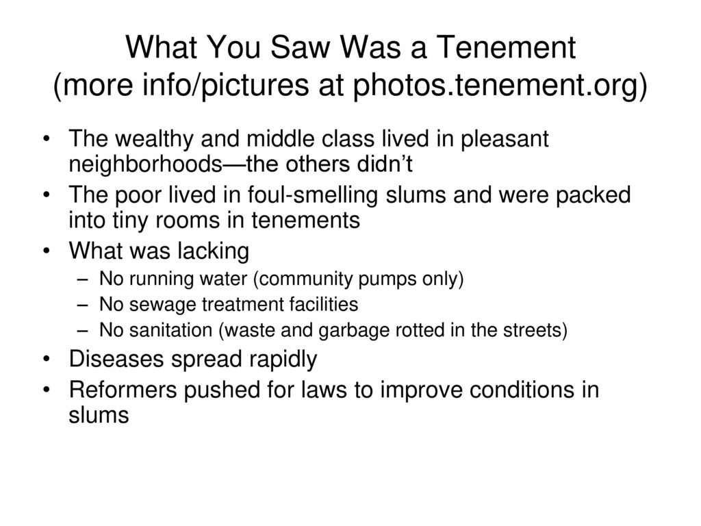 What You Saw Was a Tenement (more info/pictures at photos. tenement